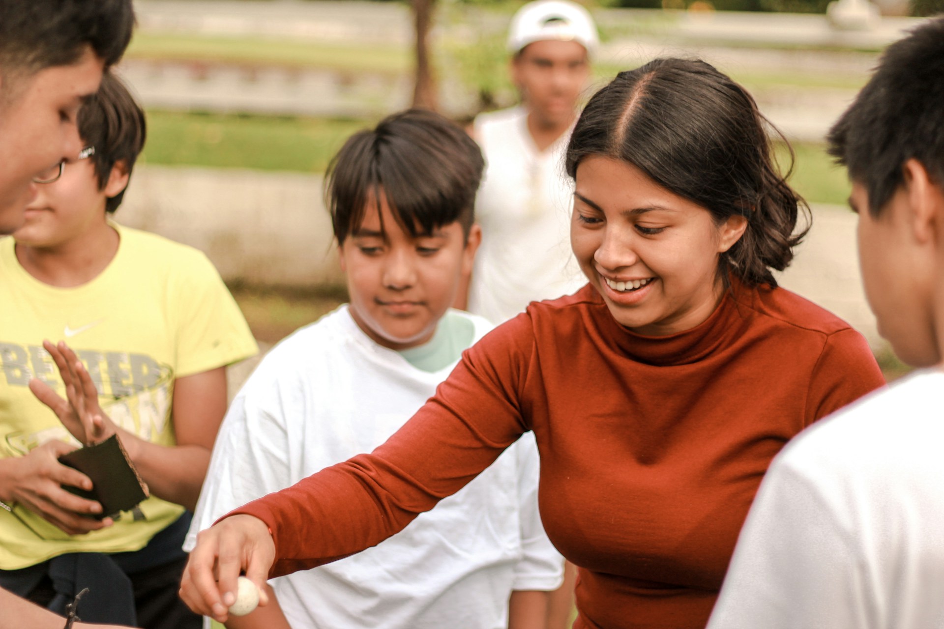 Community members engaged in a training or development activity